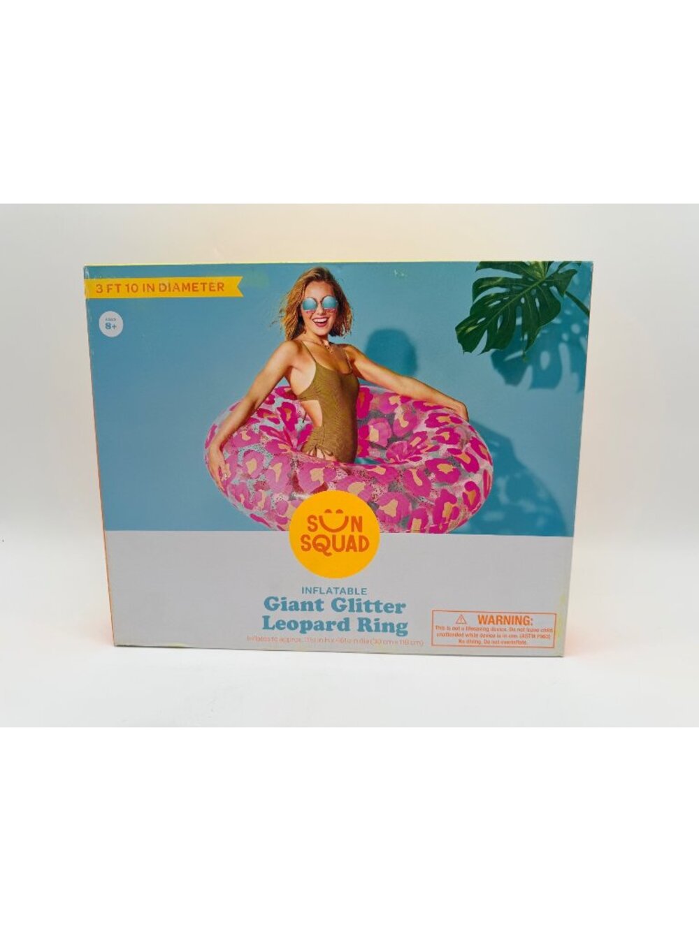 Sun Squad Inflatable Giant Glitter Leopard Ring 3 Ft 10 In Diameter For Ages 8+